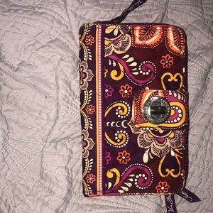 Vera Bradley clutch orange and purple